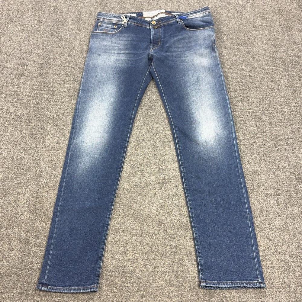 Jacob Cohen Jeans Mens 38x35 Blue Medium Wash Slim Straight Italian Denim Pants